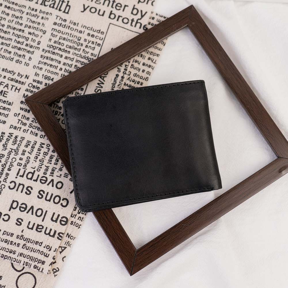 『新品上市』老爺有喜 真皮三頁式零錢包短夾(075125bk)-細節圖5