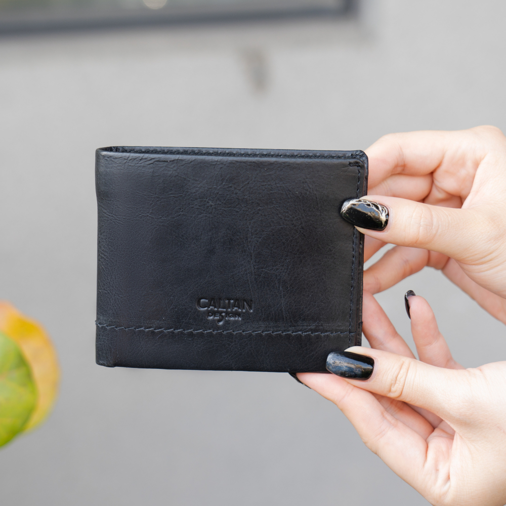 『新品上市』老爺有喜 真皮三頁式零錢包短夾(075137bk)-細節圖5