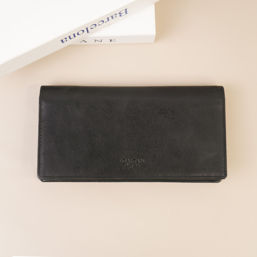 『新品上市』老爺有喜 簡約撞色系俐落長夾(075171bk)-細節圖5