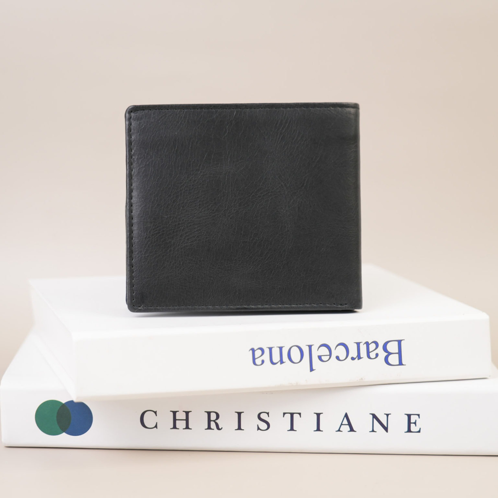 『新品上市』老爺有喜 雙色系俐落型男短夾(075173bk)-細節圖5