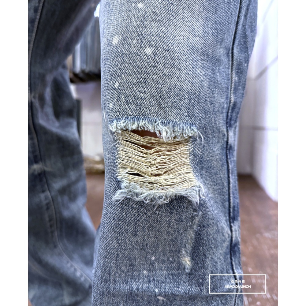 『新品上市』重磅三洞幾何補丁寬褲(NOF2409D806)-細節圖6