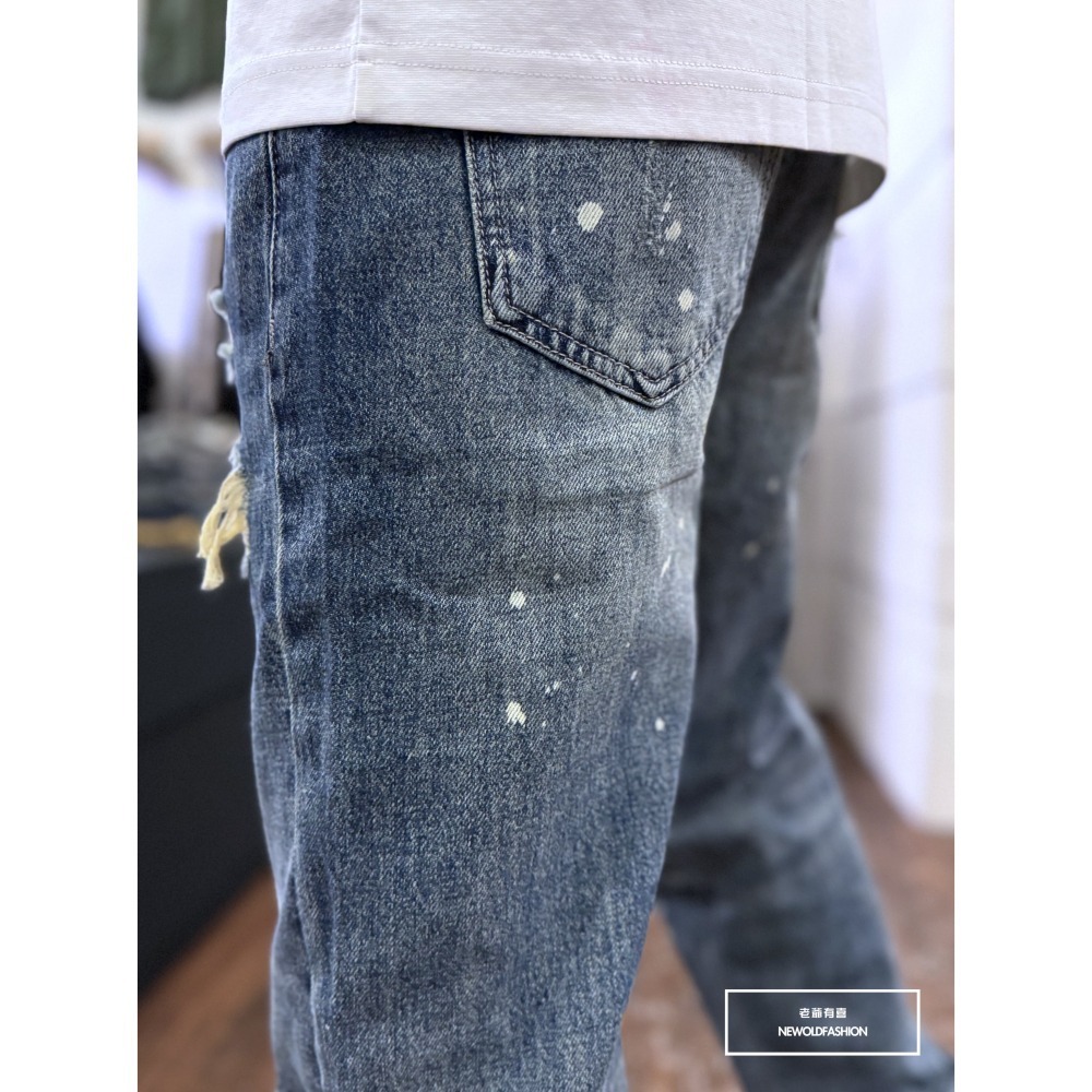 『新品上市』重磅三洞幾何補丁寬褲(NOF2409D806)-細節圖8