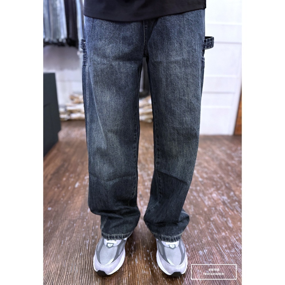 『新品上市』重磅深藍微刷工裝寬褲(NOF2409F501)-細節圖6