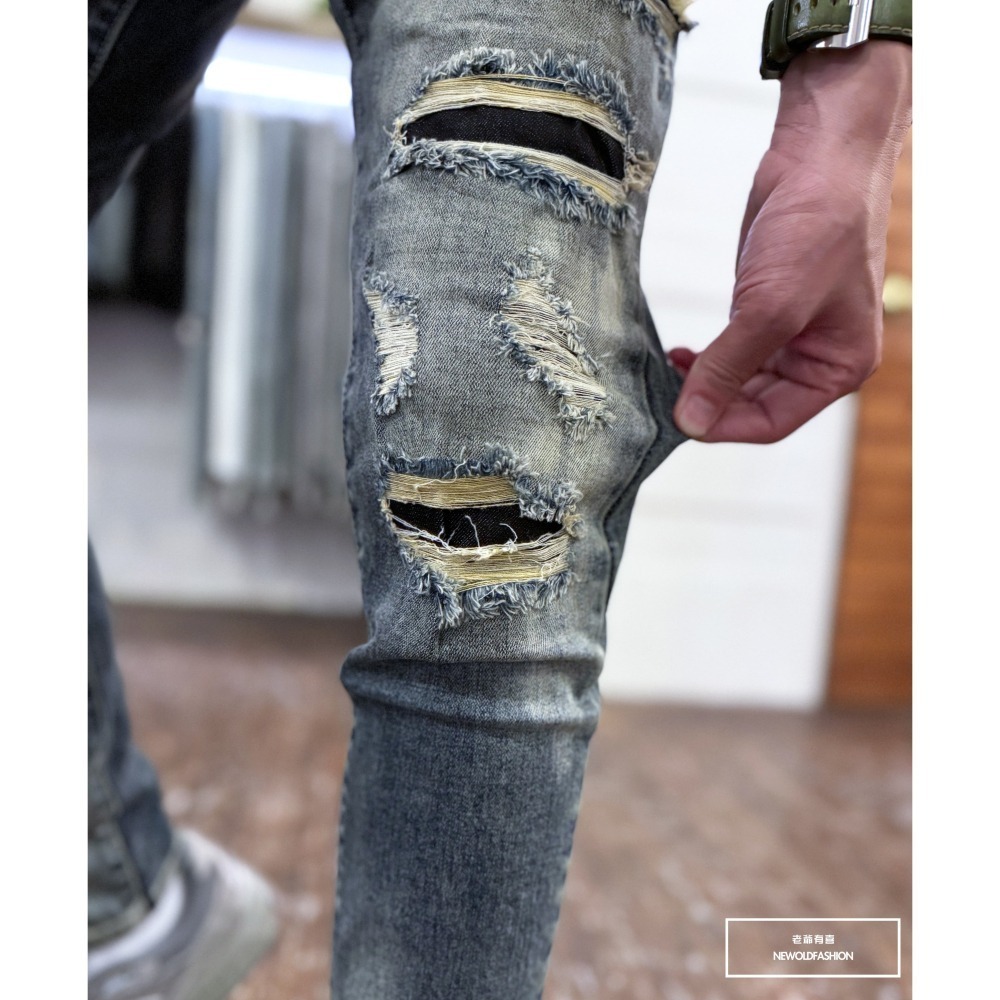 『新品上市』重磅大面積多破壞刷白小直筒(NOF24095962)-細節圖4