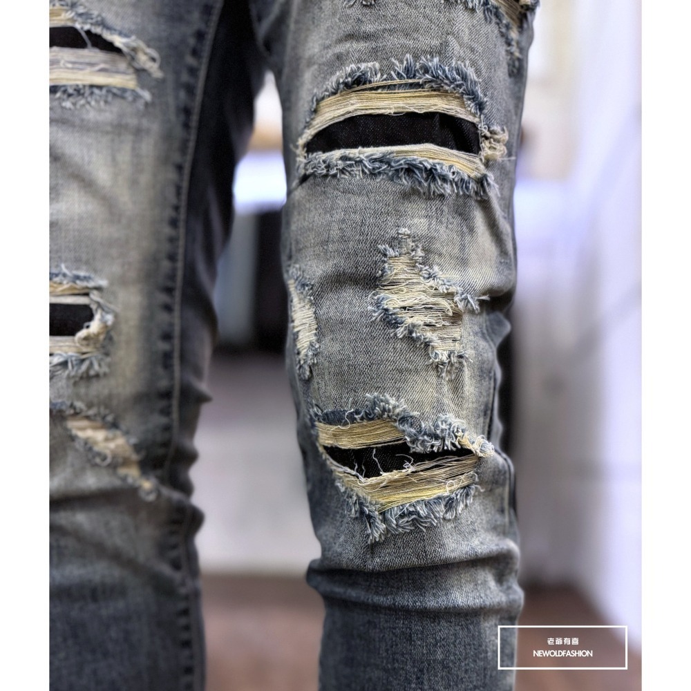 『新品上市』重磅大面積多破壞刷白小直筒(NOF24095962)-細節圖5