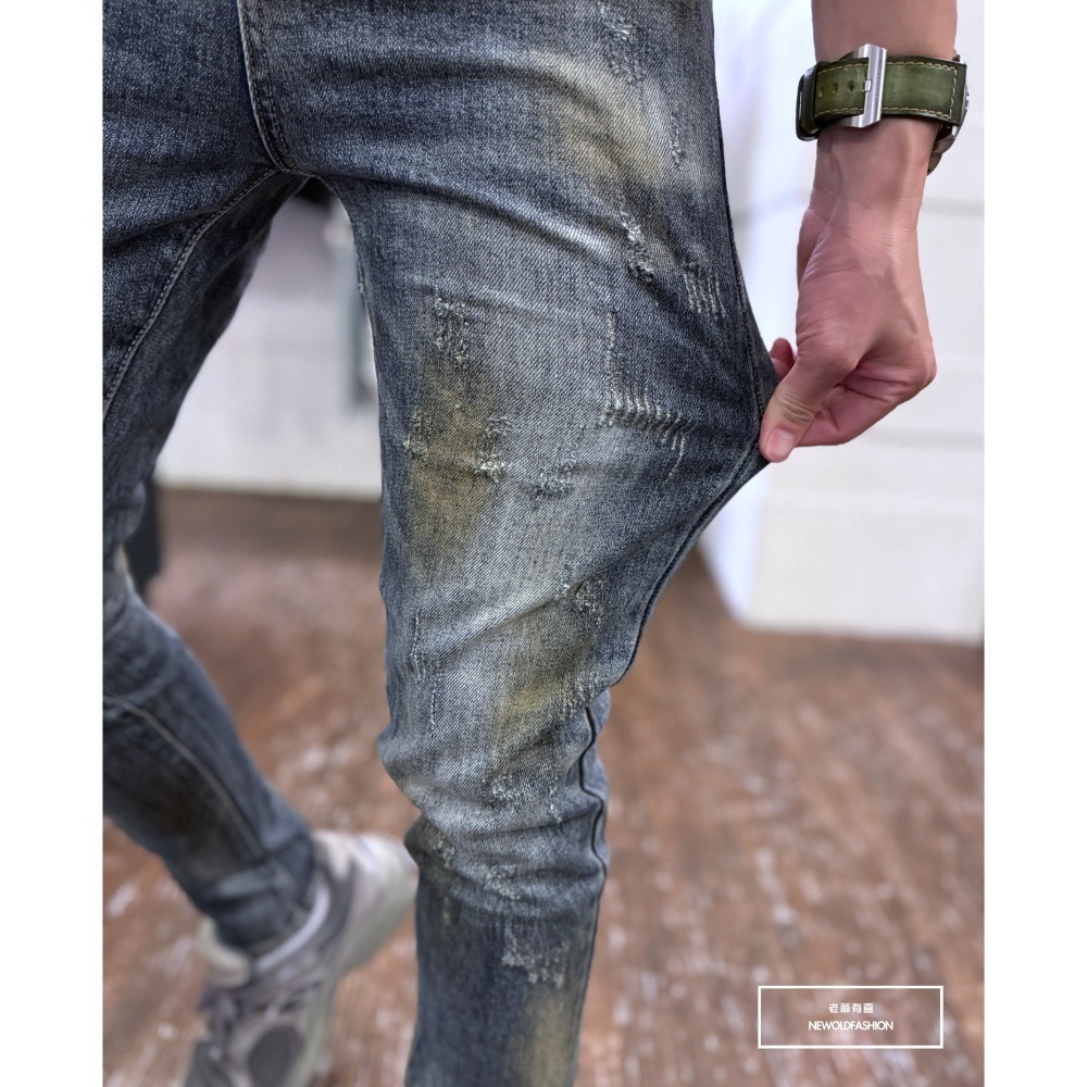 『新品上市』重磅仿舊復古貓抓小直筒(NOF24096026)-細節圖7