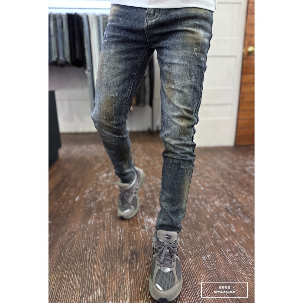 『新品上市』重磅仿舊復古貓抓小直筒(NOF24096026)-細節圖8