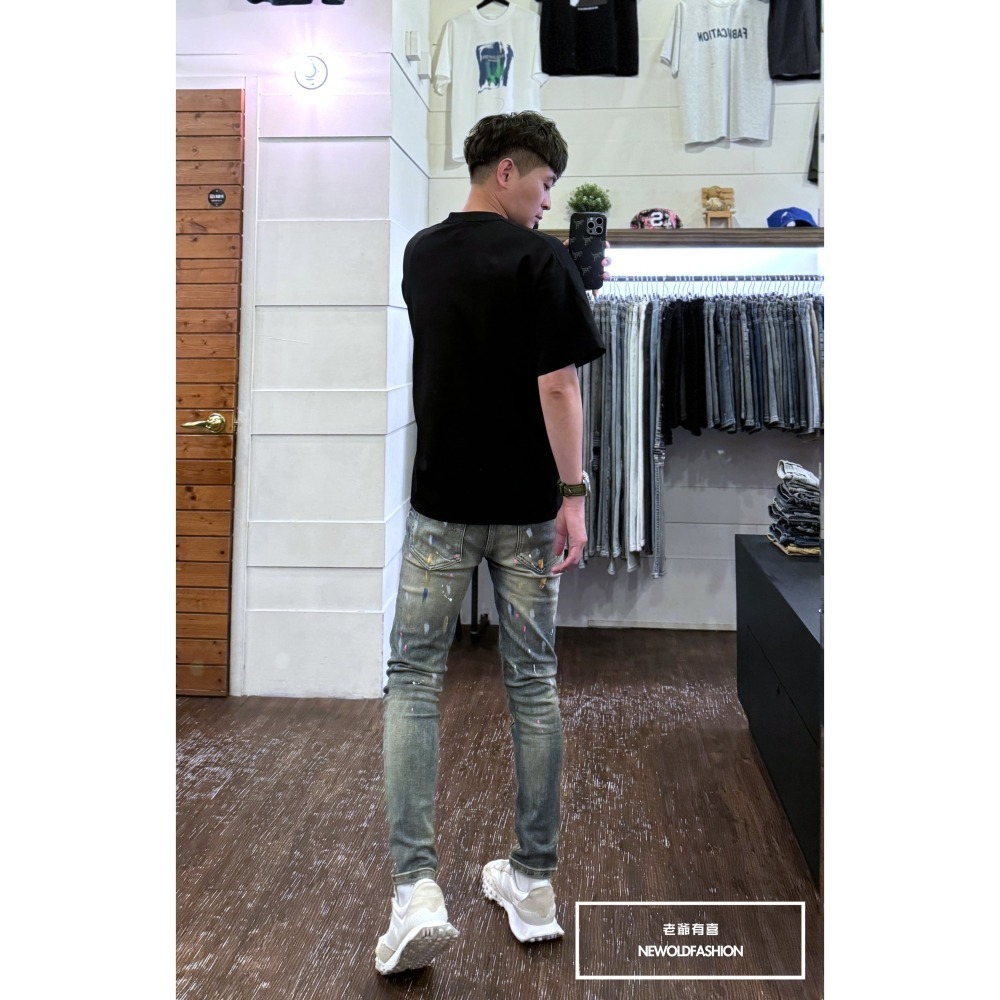 『新品上市』重磅仿舊多色潑漆補丁小直筒(NOF24095966)-細節圖6