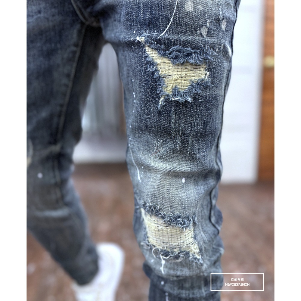 『新品上市』重磅三洞方印潑漆補丁小直筒(NOF24095935)-細節圖5