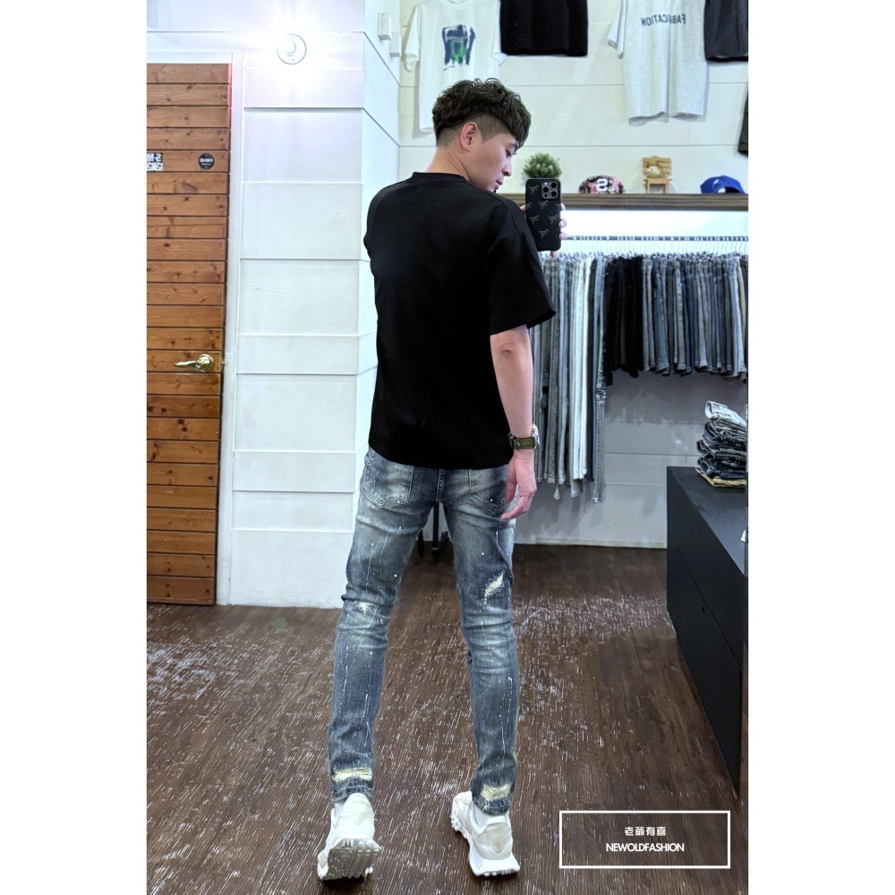 『新品上市』重磅三洞方印潑漆補丁小直筒(NOF24095935)-細節圖6