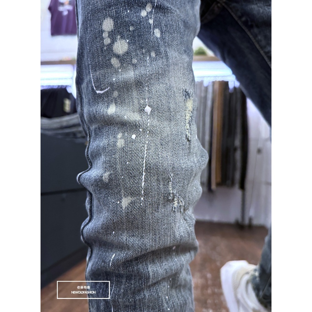 『新品上市』重磅三洞方印潑漆補丁小直筒(NOF24095935)-細節圖7