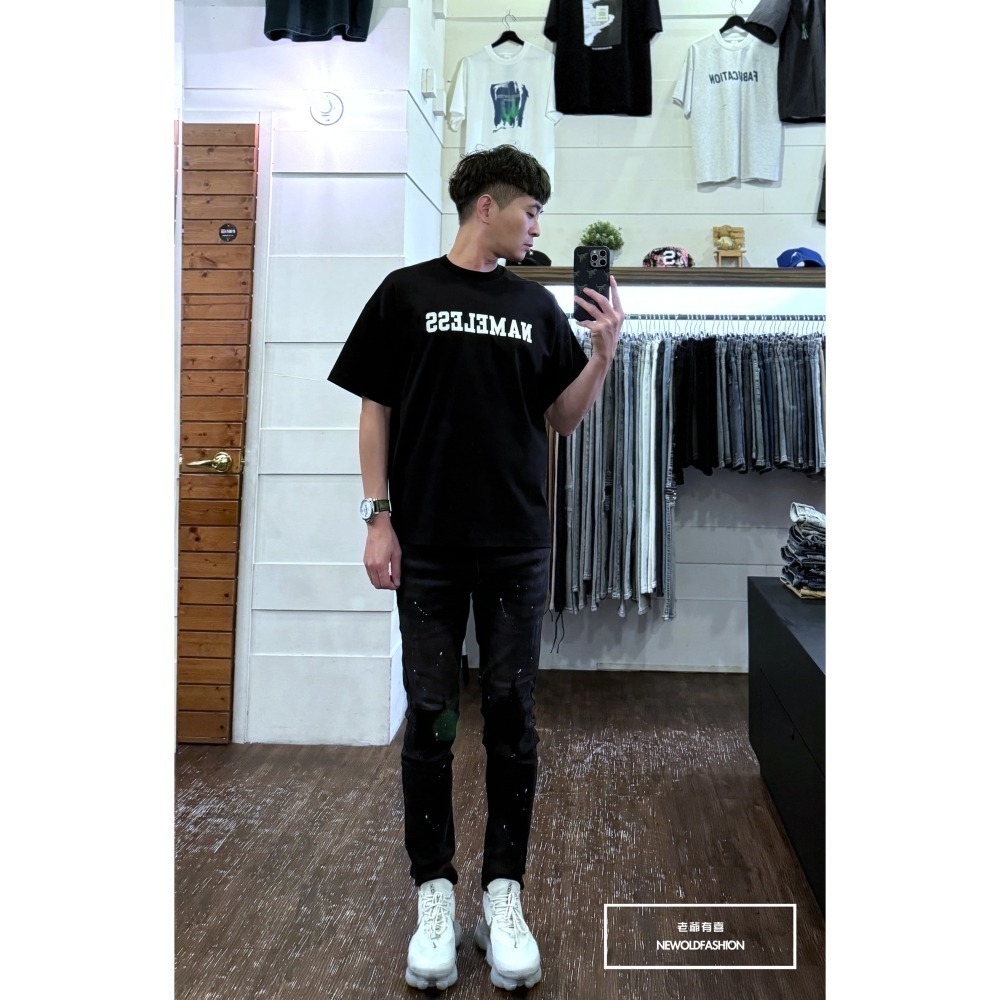 『新品上市』重磅闇黑潑漆補丁小直筒(NOF24095969)-細節圖3