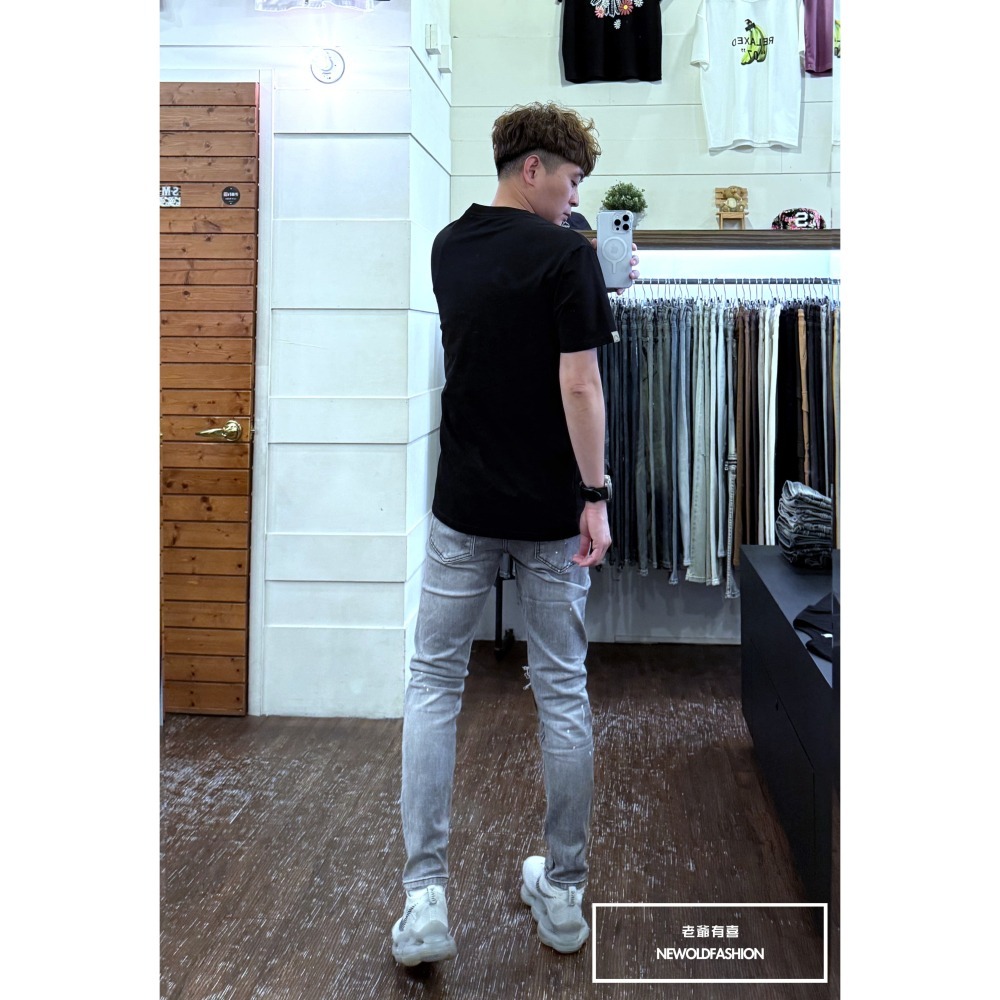 『新品上市』重磅白漆刷痕車縫小直筒褲(NOF2505L365)-細節圖5