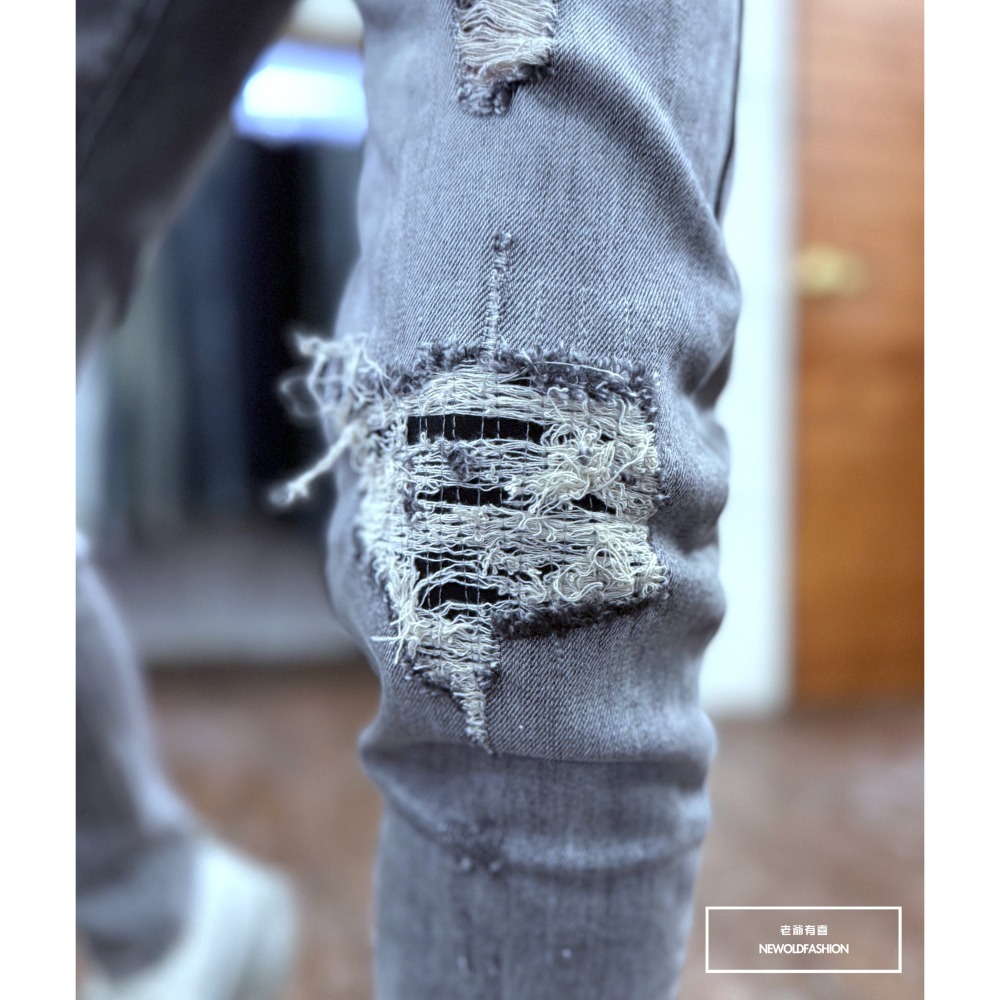 『新品上市』重磅白漆刷痕車縫小直筒褲(NOF2505L365)-細節圖7