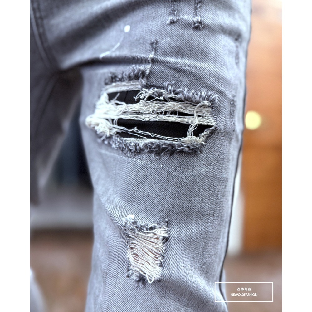 『新品上市』重磅白漆刷痕車縫小直筒褲(NOF2505L365)-細節圖8