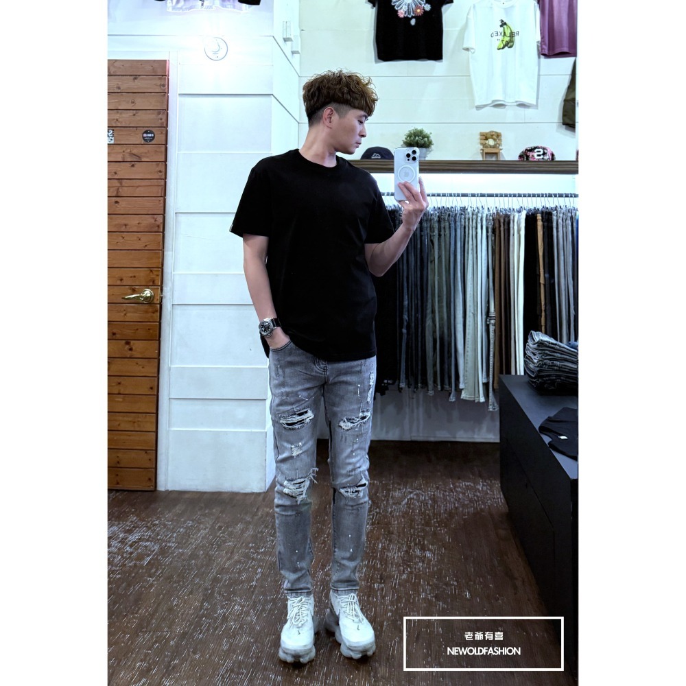 『新品上市』重磅白漆刷痕車縫小直筒褲(NOF2505L365)-細節圖10