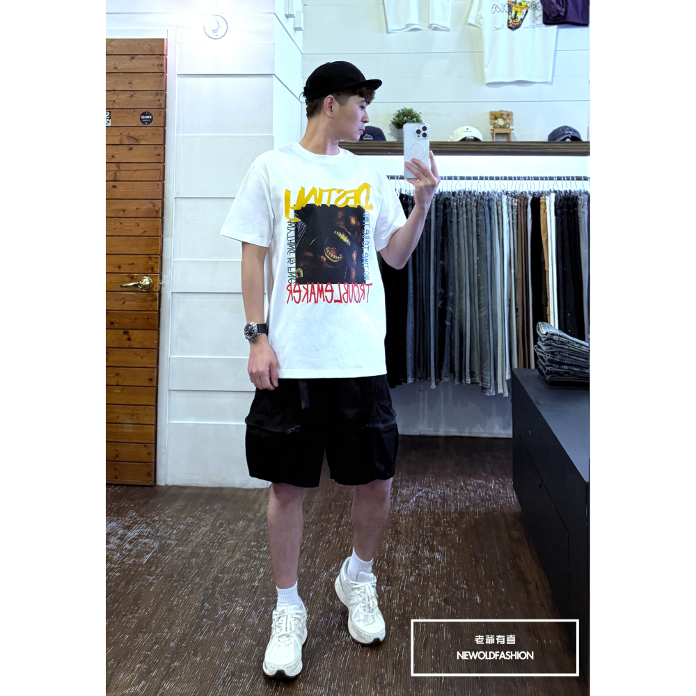 『新品上市』重磅嘻哈歌手短T(NOF25038184)-白-細節圖3