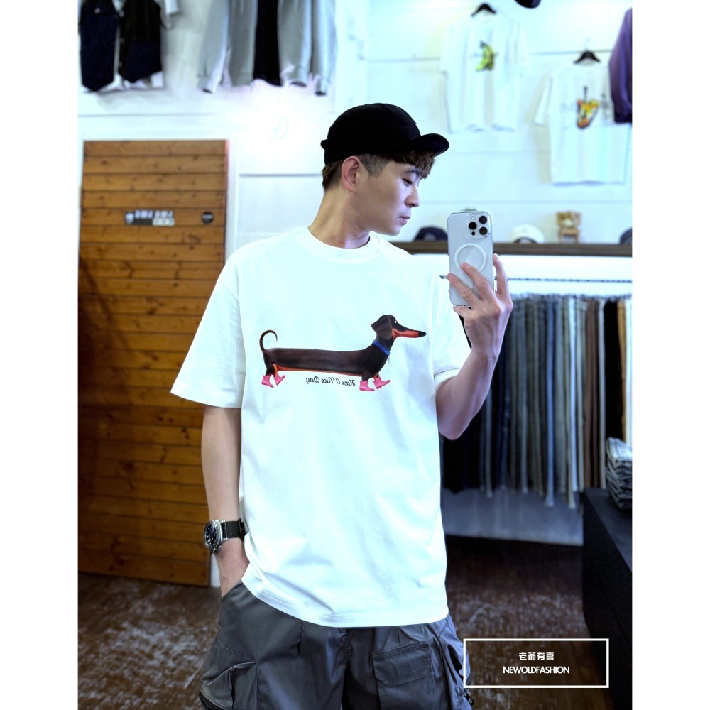 『新品上市』重磅項圈臘腸狗短T(NOF25038154)-白-細節圖2