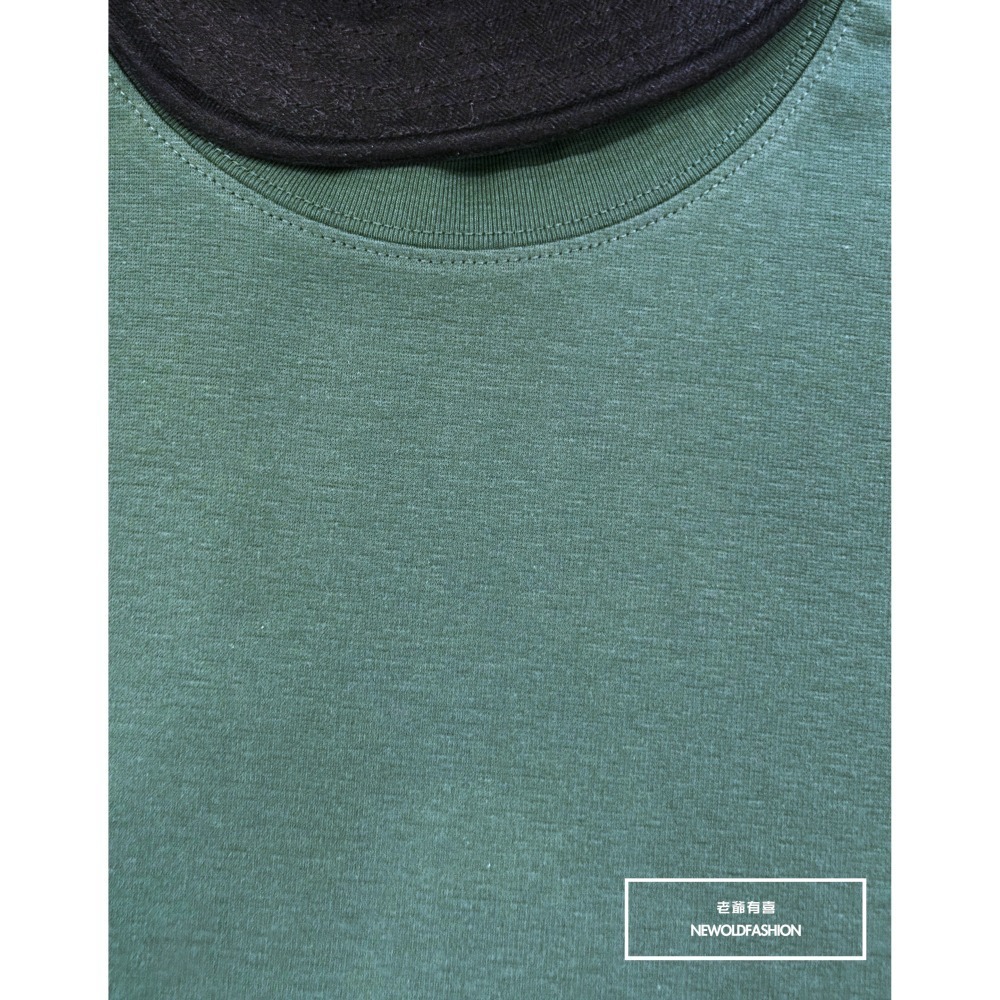 『新品上市』重磅簡約純色素面短T(NOF2503N5037)-深綠-細節圖4