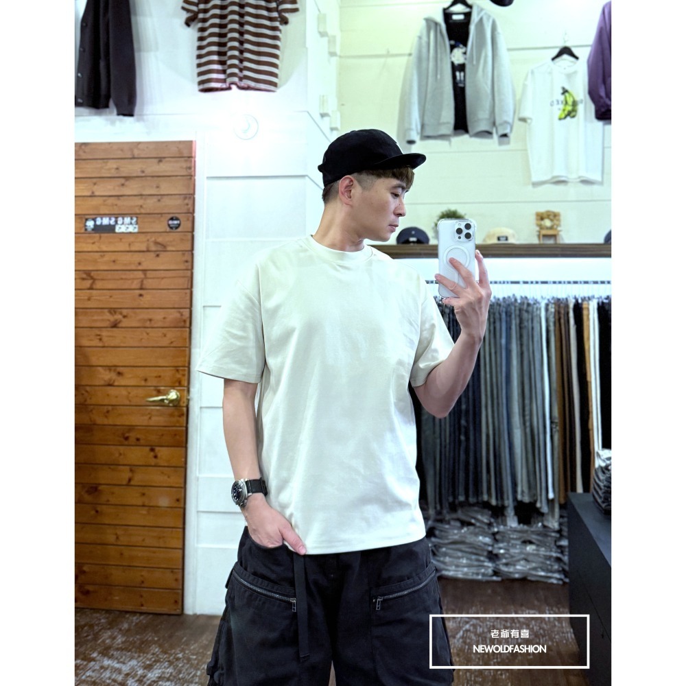 『新品上市』重磅簡約純色素面短T(NOF2503N5037)-灰卡其-細節圖6