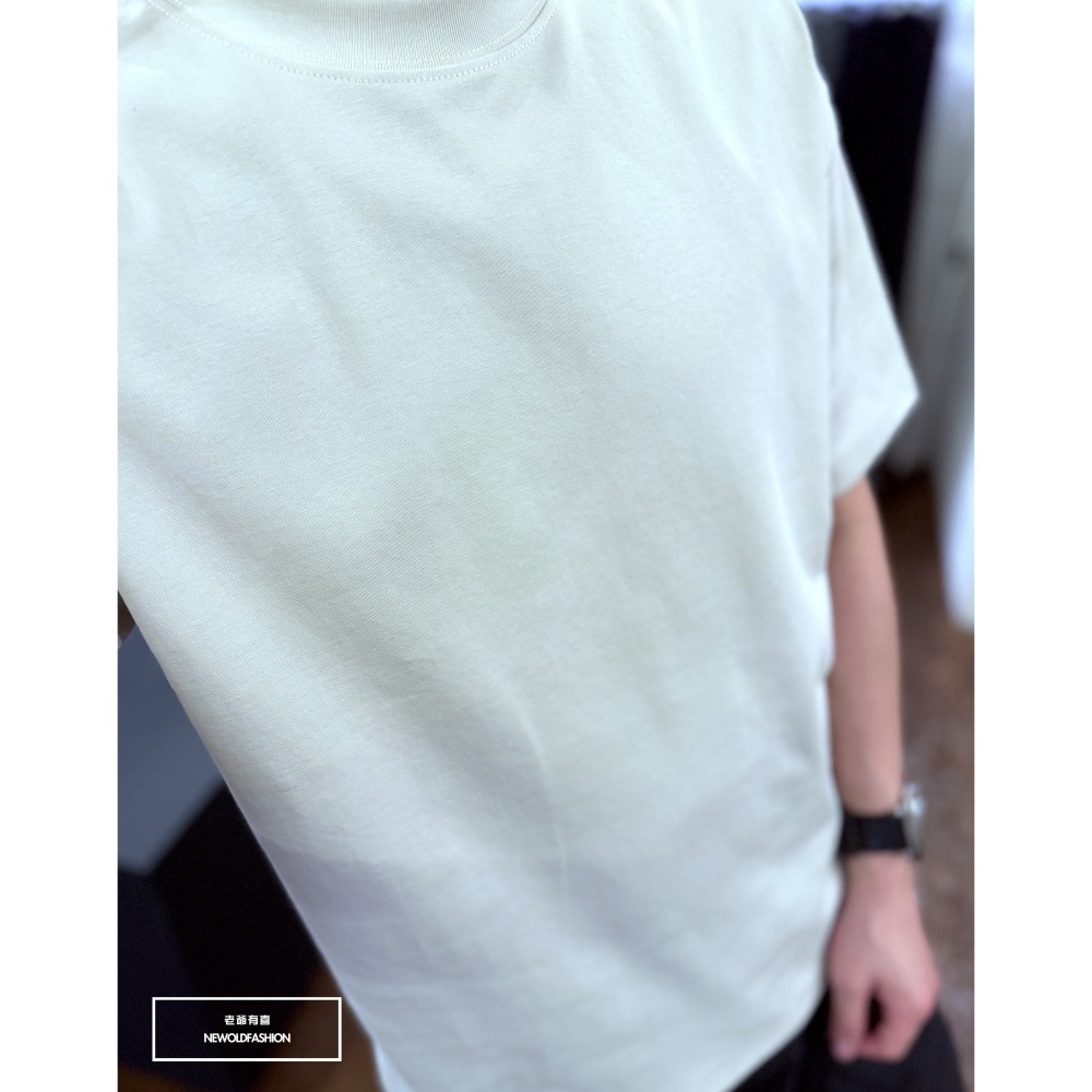 『新品上市』重磅簡約純色素面短T(NOF2503N5037)-灰卡其-細節圖7