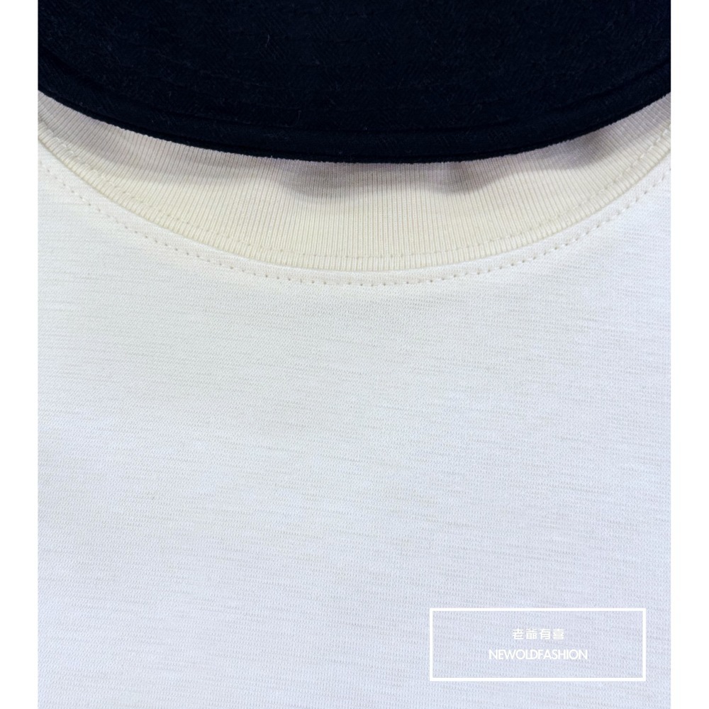 『新品上市』重磅簡約純色素面短T(NOF2503N5037)-米-細節圖5