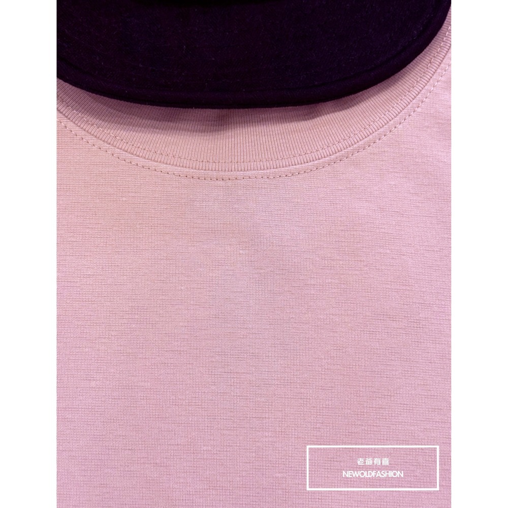 『新品上市』重磅簡約純色素面短T(NOF2503N5037)-粉-細節圖6