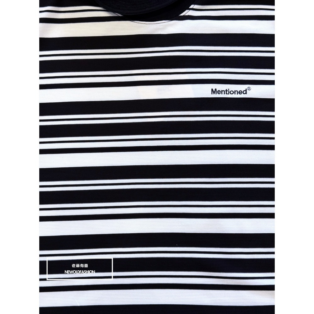『新品上市』重磅M單色條紋短T(NOF2503N5027)-黑-細節圖4