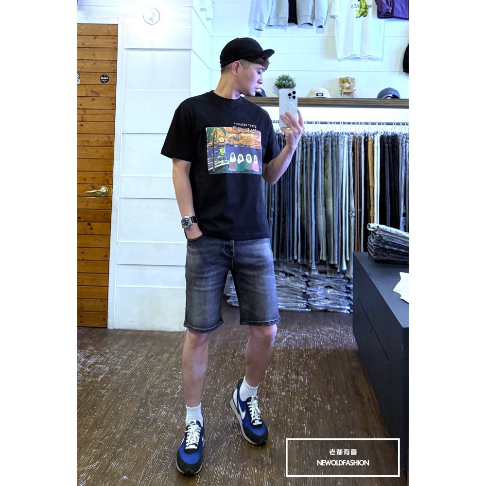 『新品上市』重磅煙灰素面刷白牛仔短褲(NOF25032006)-細節圖4