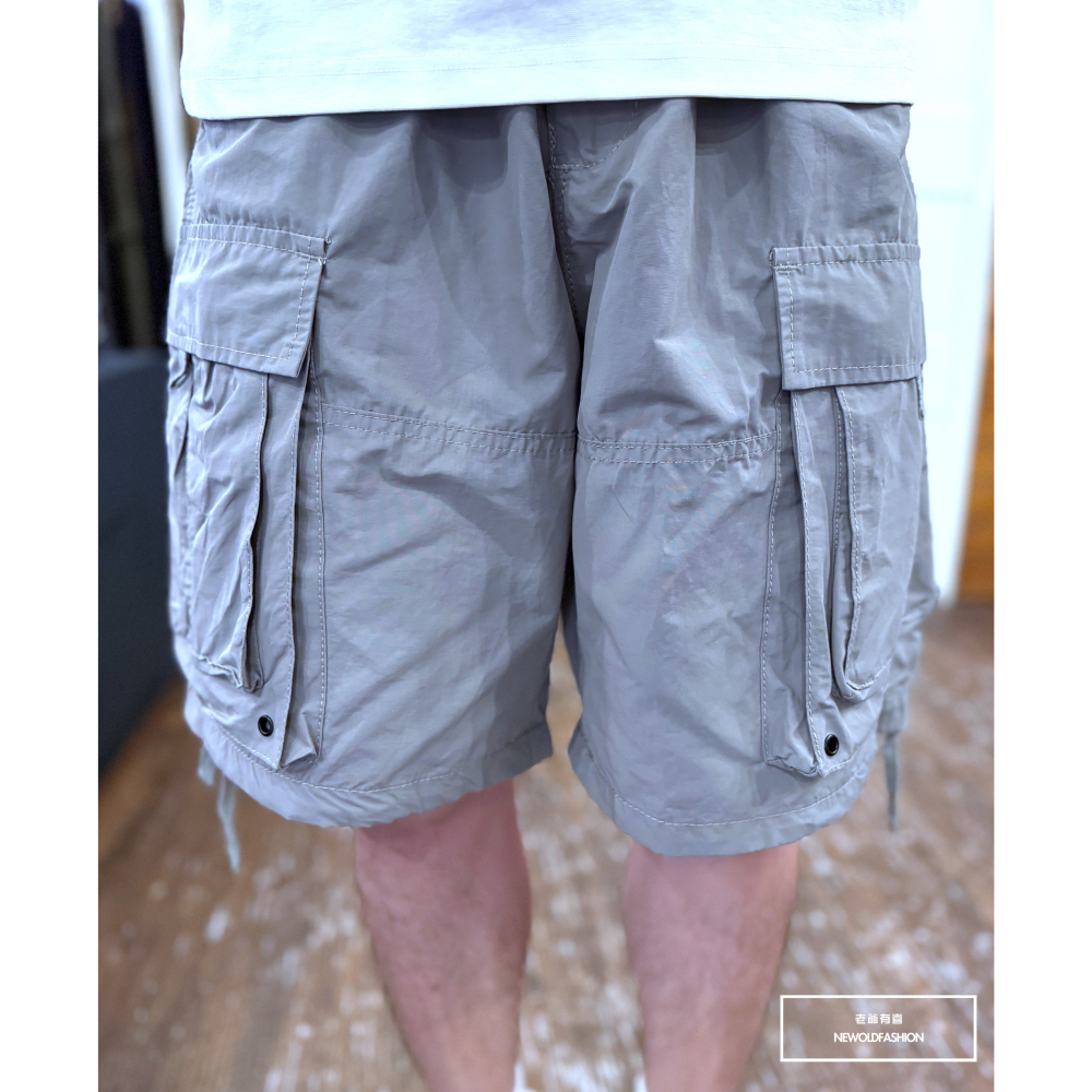 『新品上市』重磅雙層直口袋工裝短褲(NOF25029902)-灰-細節圖4
