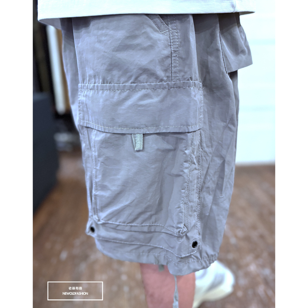 『新品上市』重磅雙層直口袋工裝短褲(NOF25029902)-灰-細節圖10