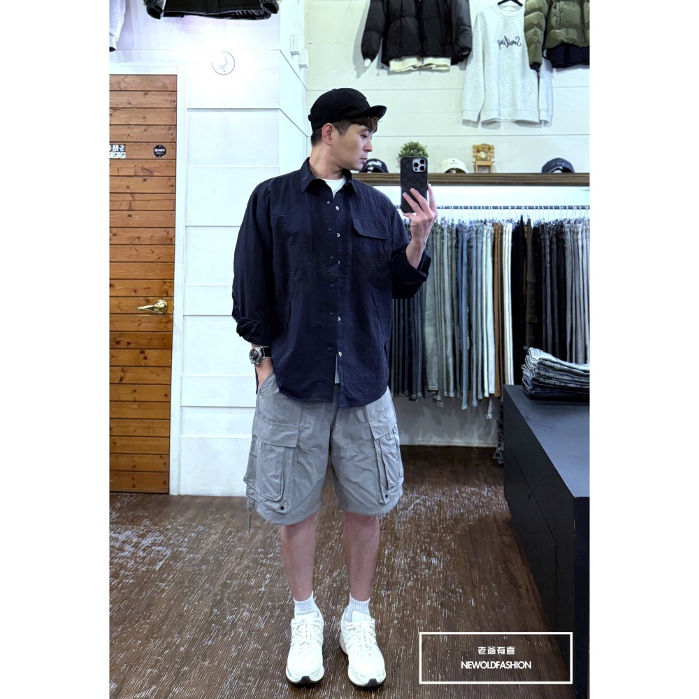 『新品上市』重磅雙層直口袋工裝短褲(NOF25029902)-灰-細節圖8