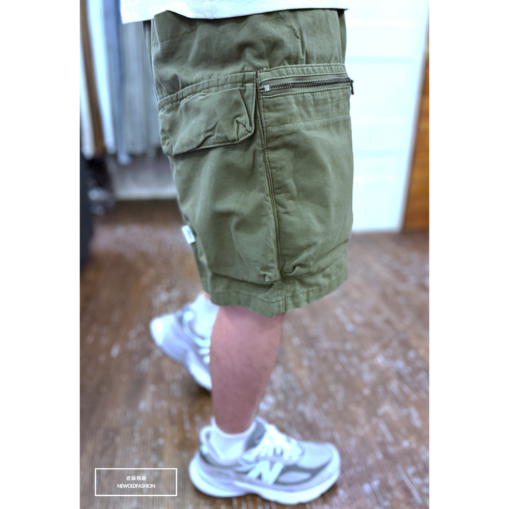 『新品上市』重磅多層拉鍊大口袋工裝短褲(NOF25028303)-軍綠-細節圖3