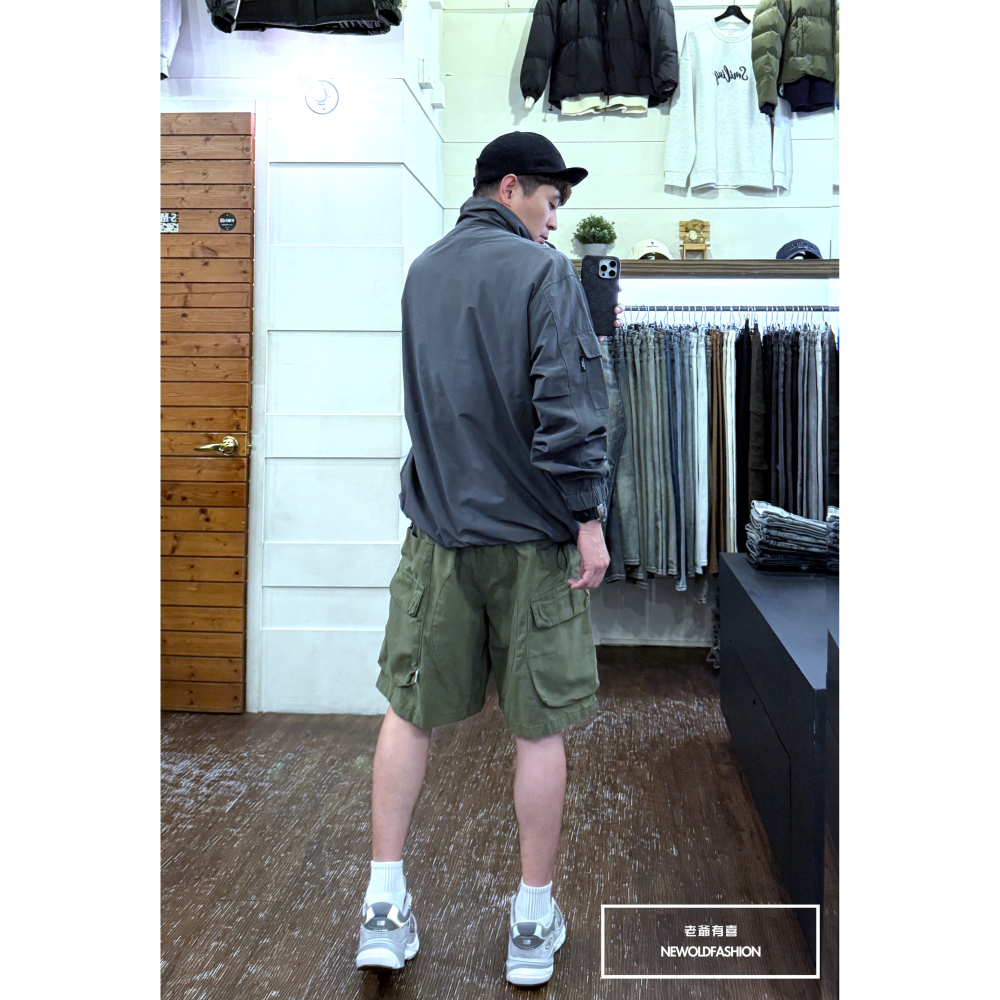 『新品上市』重磅多層拉鍊大口袋工裝短褲(NOF25028303)-軍綠-細節圖5