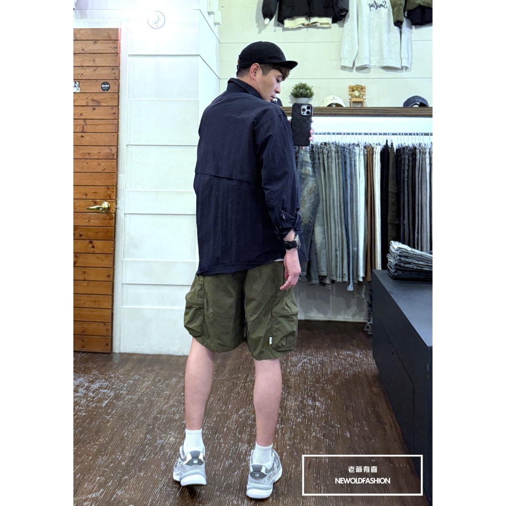 『新品上市』重磅立體拼接大口袋工裝短褲(NOF25028380)-軍綠-細節圖5