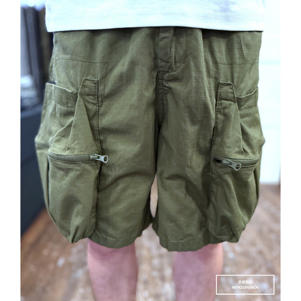 『新品上市』重磅立體拼接大口袋工裝短褲(NOF25028380)-軍綠-細節圖6