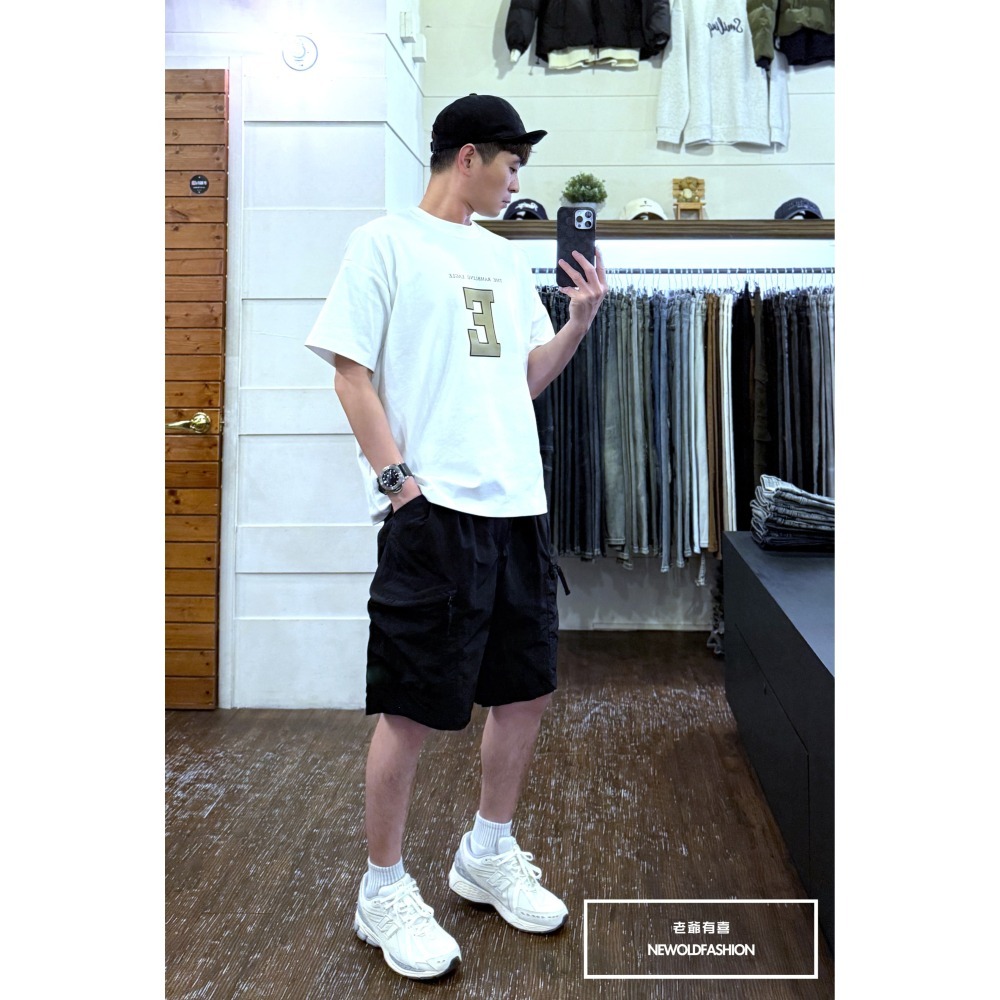 『新品上市』重磅弧形拉鍊口袋工裝短褲(NOF25029903)-黑-細節圖10