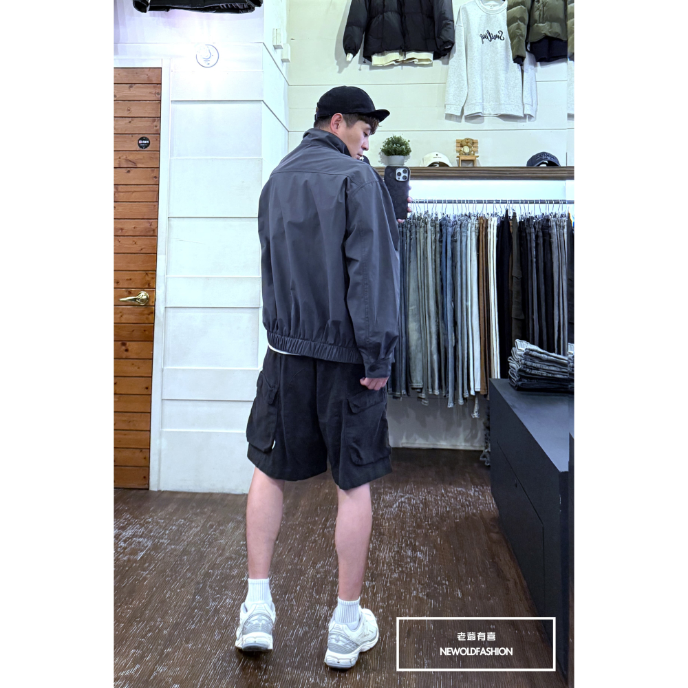 『新品上市』重磅多層拉鍊大口袋工裝短褲(NOF25028303)-黑藍-細節圖7