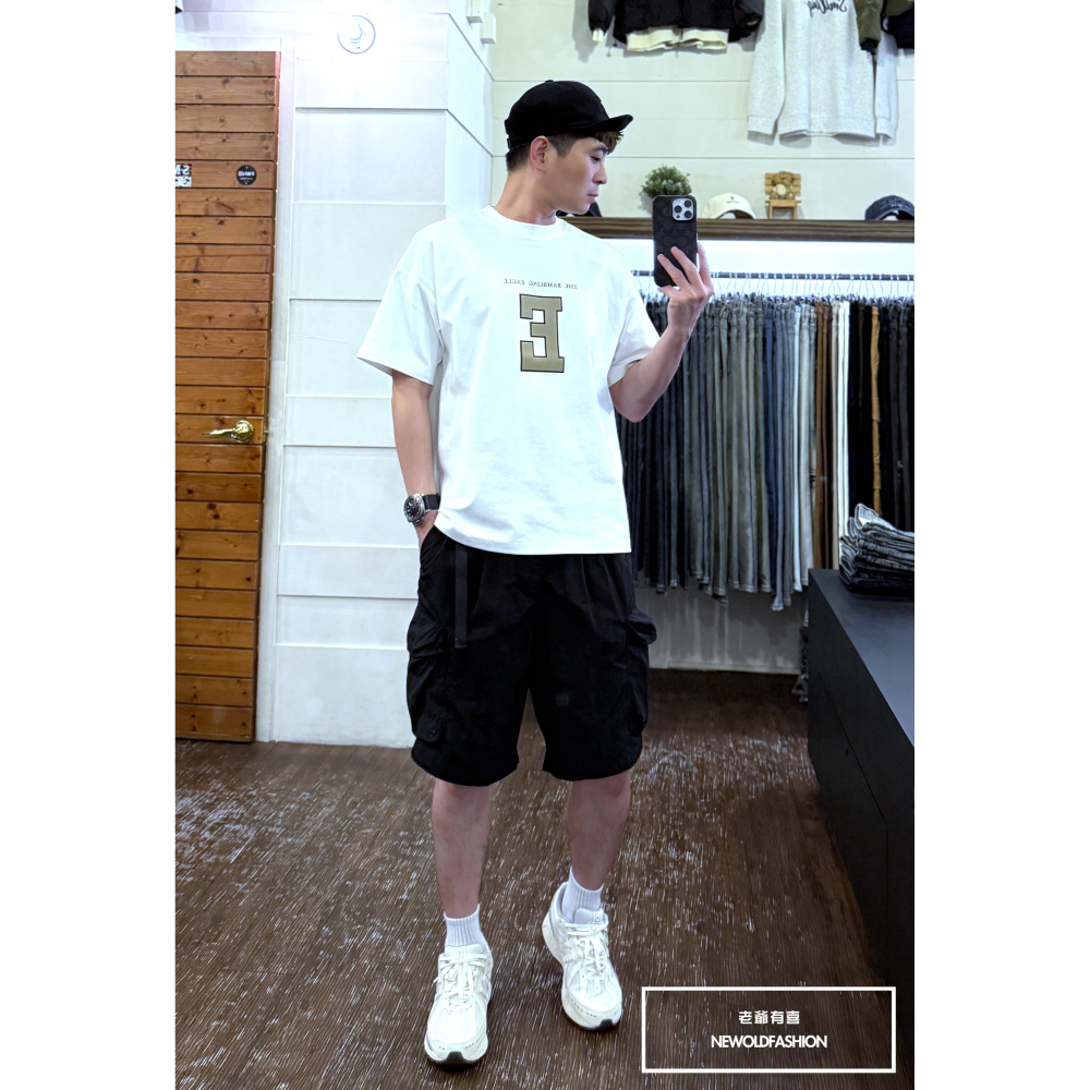 『新品上市』重磅黑環魔鬼氈口袋工裝短褲(NOF25029904)-黑-細節圖4