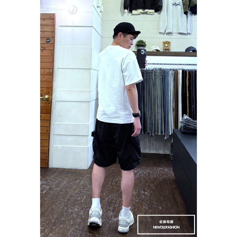 『新品上市』重磅黑環魔鬼氈口袋工裝短褲(NOF25029904)-黑-細節圖5