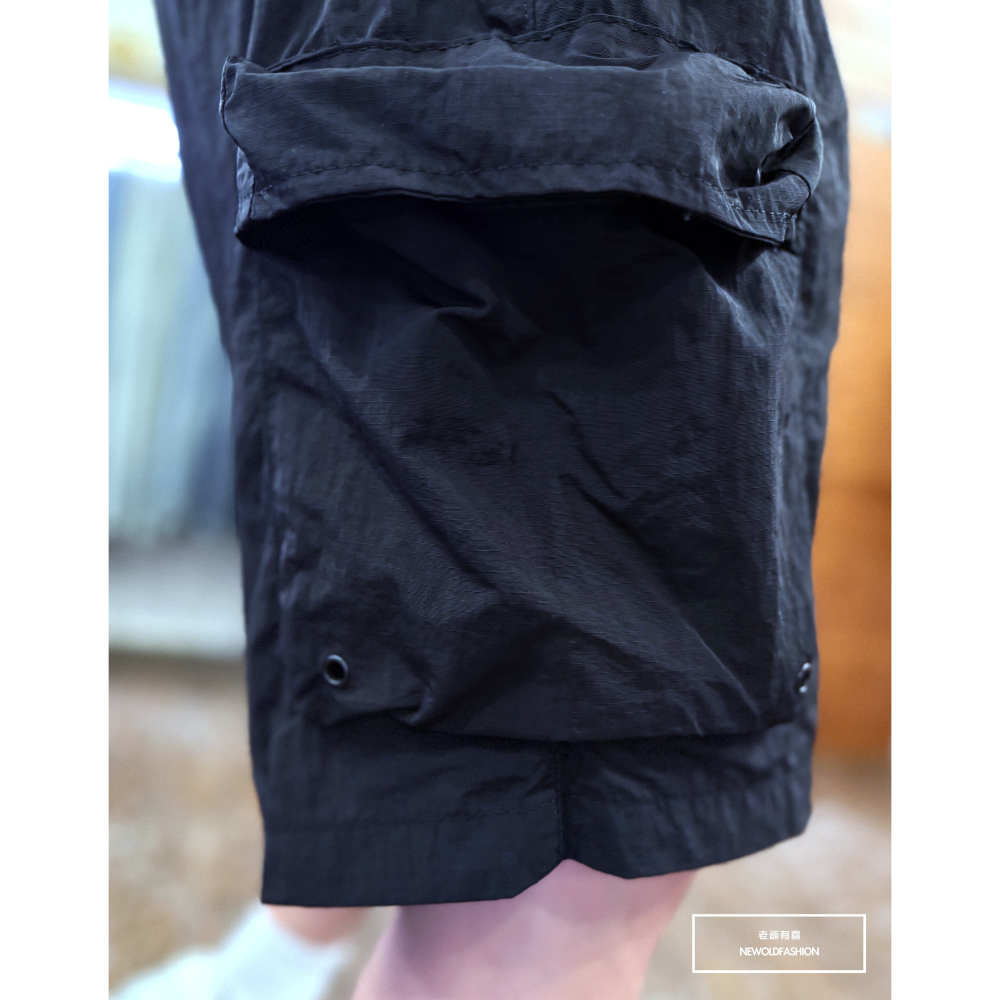 『新品上市』重磅黑環魔鬼氈口袋工裝短褲(NOF25029904)-黑-細節圖8