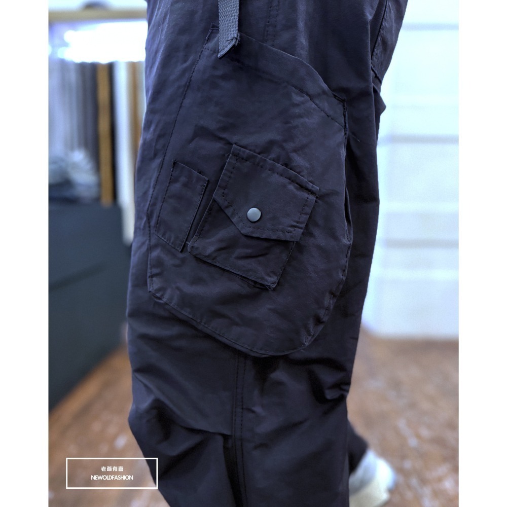『新品上市』重磅多口袋綁帶工裝寬褲-黑(NOF25029001)-細節圖4
