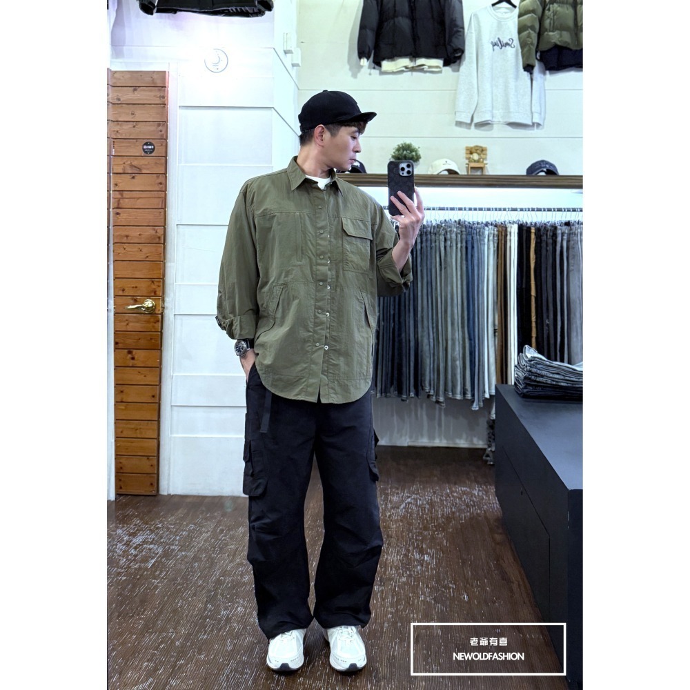 『新品上市』重磅多口袋綁帶工裝寬褲-黑(NOF25029001)-細節圖7