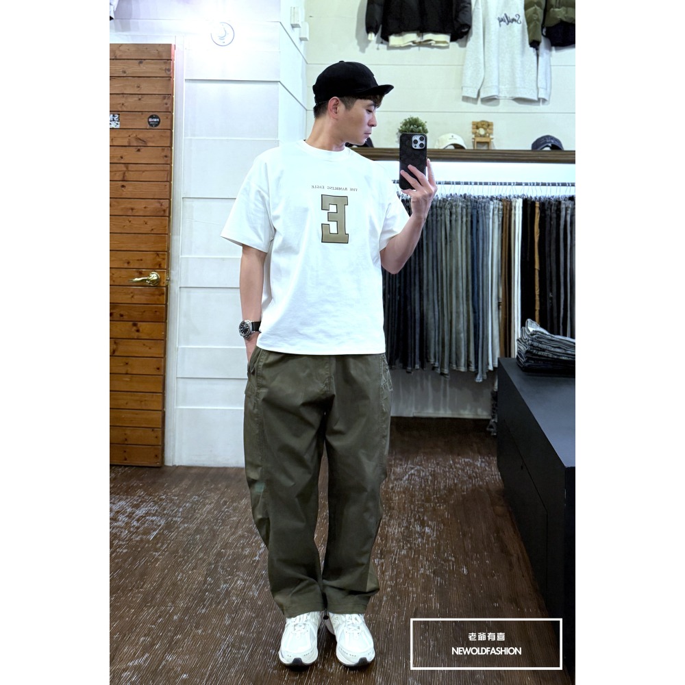 『新品上市』重磅雙側口袋扣環綁帶工裝寬褲-軍綠(NOF25028288)-細節圖10