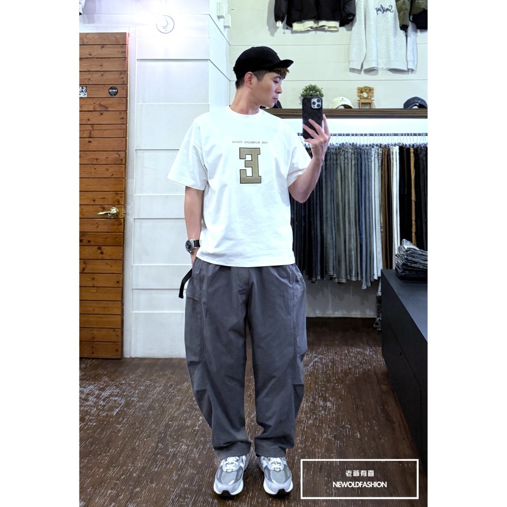 『新品上市』重磅雙側口袋扣環綁帶工裝寬褲-深灰(NOF25028288)-細節圖8