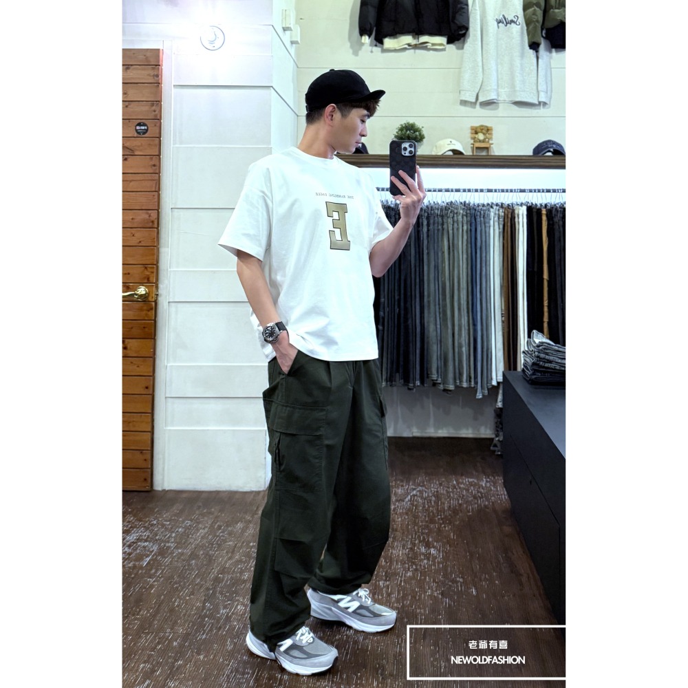 『新品上市』重磅魔鬼氈口袋工裝寬褲-軍綠(NOF25029007)-細節圖5