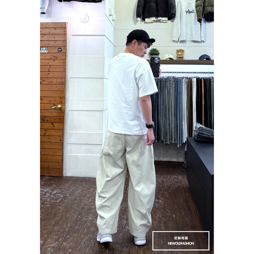 『新品上市』重磅大口袋抽繩打褶工裝寬褲-卡其(NOF25023009)-細節圖7