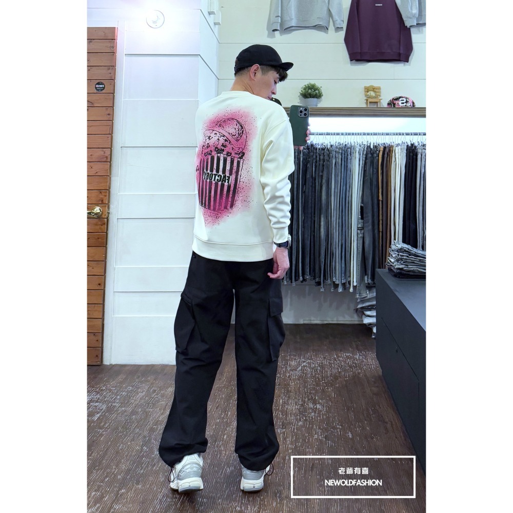 『新品上市』重磅F暈染爆米花刷毛大學T-米(NOF2411m6054)-細節圖5
