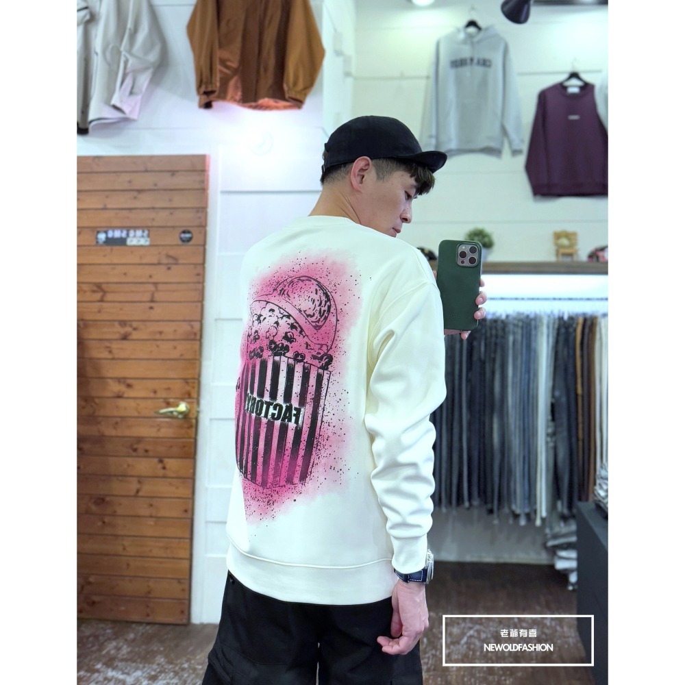 『新品上市』重磅F暈染爆米花刷毛大學T-米(NOF2411m6054)-細節圖6