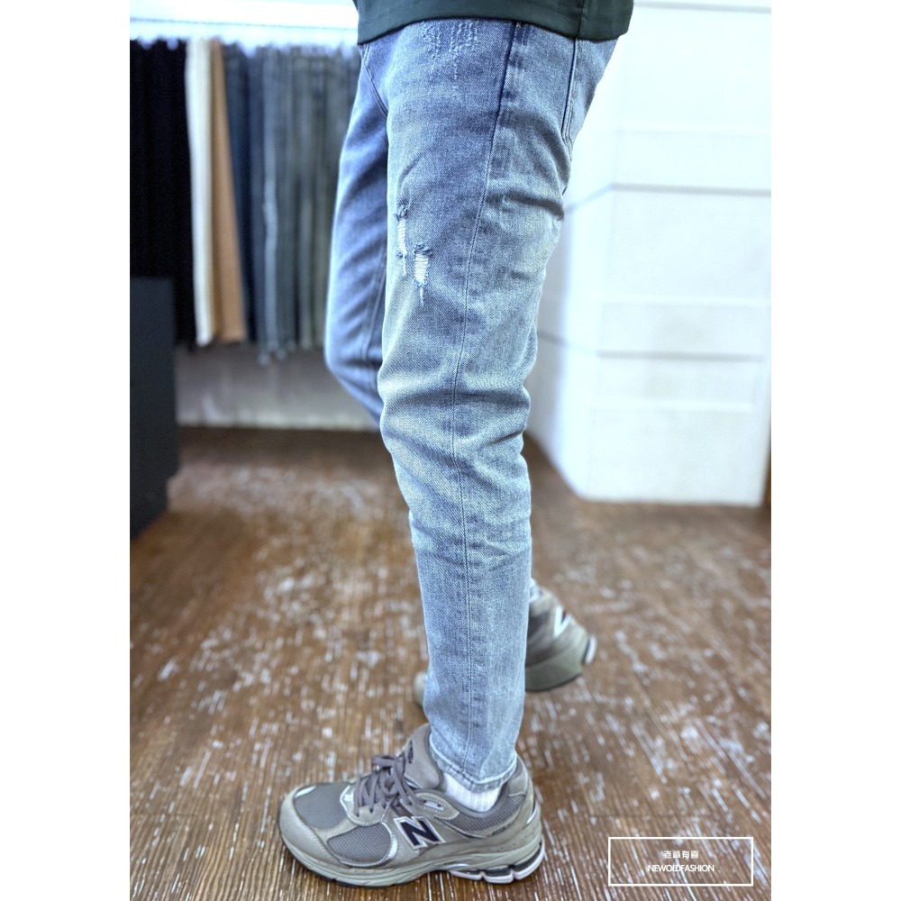 『老爺有喜』重磅U刺繡微刷破壞九分小直筒(NOF2603K599)-細節圖8